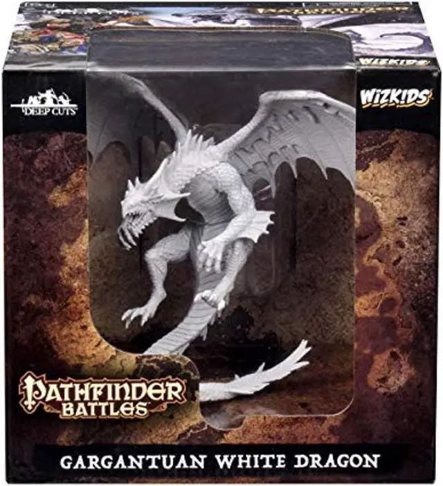 Alt view image 8 of 18 - Pathfinder Deep Cuts Gargantuan White Dragon Unpainted WizKids