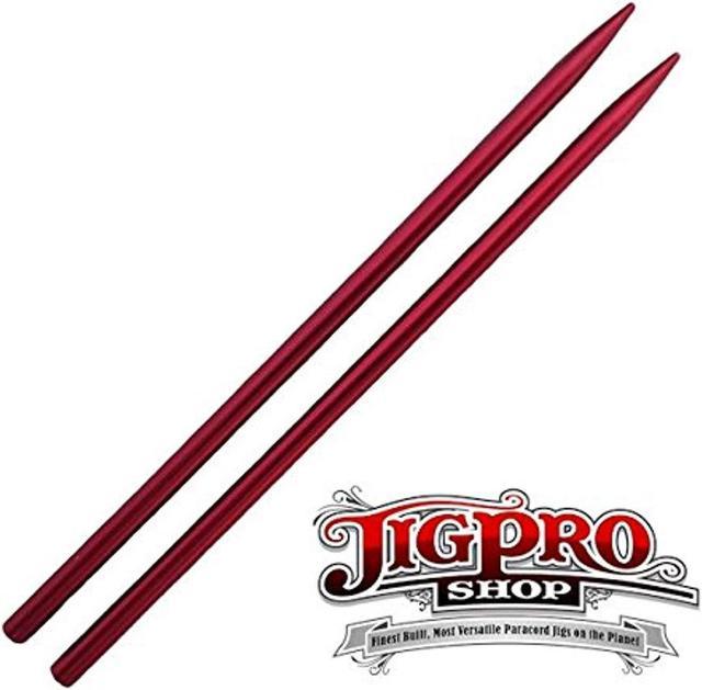 jig pro shop 2 pack - 3 1/2 type i micro cord aluminum paracord stitching  needles (red) 