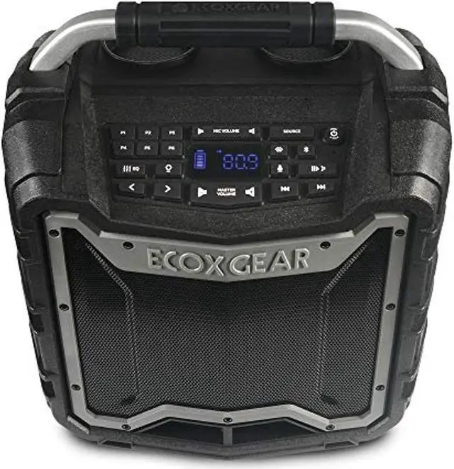 Alt view image 2 of 2 - ecoxgear ecotrek gdiextrk210 rugged waterproof floating portable bluetooth wireless 100 watt stereo smart speaker and pa system gray
