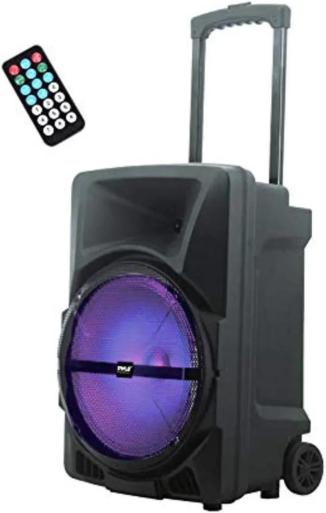 Alt view image 2 of 8 - pyle wireless portable pa speaker system  800w high powered bluetooth compatible indoor & outdoor dj sound stereo loudspeaker w/usb sd mp3 aux 3.5mm input, flashing party light & fm radiopphp1244b
