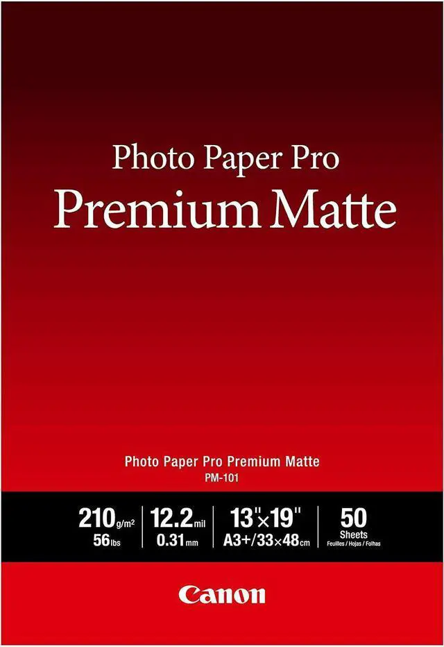 Alt view image 7 of 7 - Canon PM-101 Matte Premium Photo Paper (13x19"), 50 Sheets #8657B010
