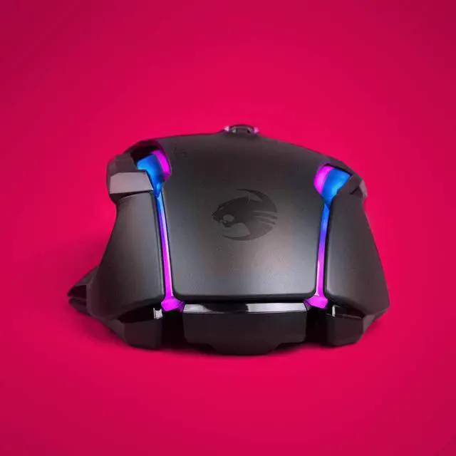 Alt view image 10 of 15 - ROCCAT Kone AIMO Remastered PC Gaming Mouse, Optical, RGB Backlit Lighting, 23 Programmable Keys, Onboard Memory, Palm Grip, Owl Eye Sensor, Ergonomic, LED Illumination, 16,000 DPI, Black