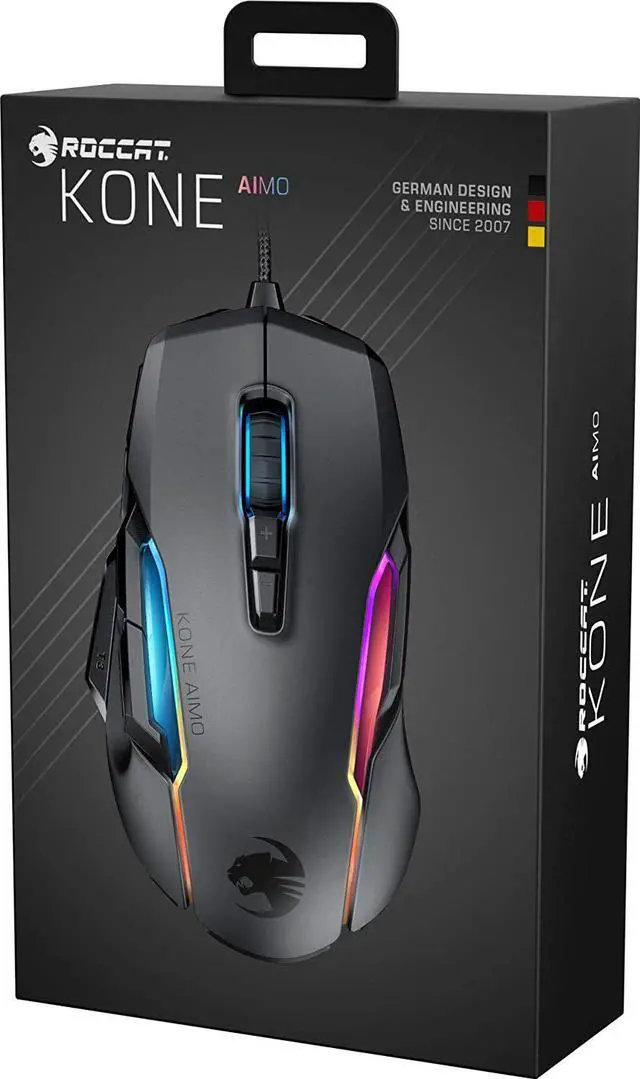 Alt view image 12 of 15 - ROCCAT Kone AIMO Remastered PC Gaming Mouse, Optical, RGB Backlit Lighting, 23 Programmable Keys, Onboard Memory, Palm Grip, Owl Eye Sensor, Ergonomic, LED Illumination, 16,000 DPI, Black