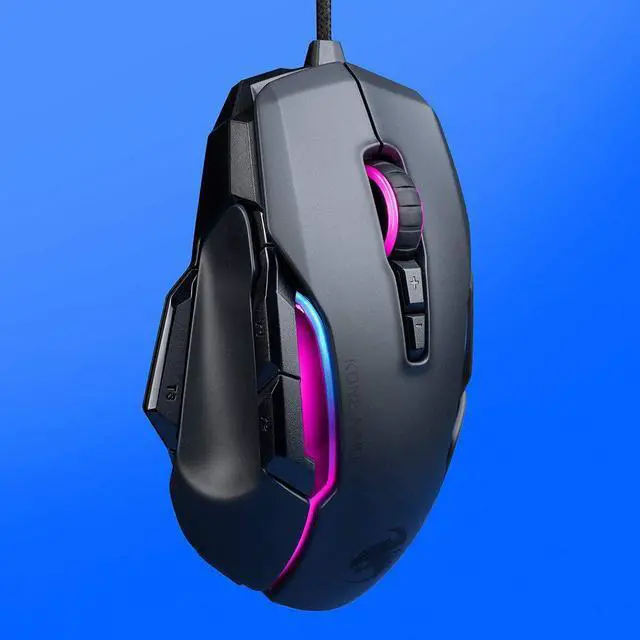 Alt view image 9 of 15 - ROCCAT Kone AIMO Remastered PC Gaming Mouse, Optical, RGB Backlit Lighting, 23 Programmable Keys, Onboard Memory, Palm Grip, Owl Eye Sensor, Ergonomic, LED Illumination, 16,000 DPI, Black