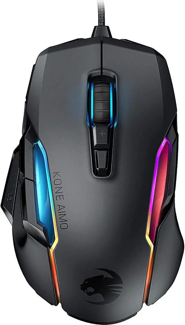 Alt view image 8 of 15 - ROCCAT Kone AIMO Remastered PC Gaming Mouse, Optical, RGB Backlit Lighting, 23 Programmable Keys, Onboard Memory, Palm Grip, Owl Eye Sensor, Ergonomic, LED Illumination, 16,000 DPI, Black