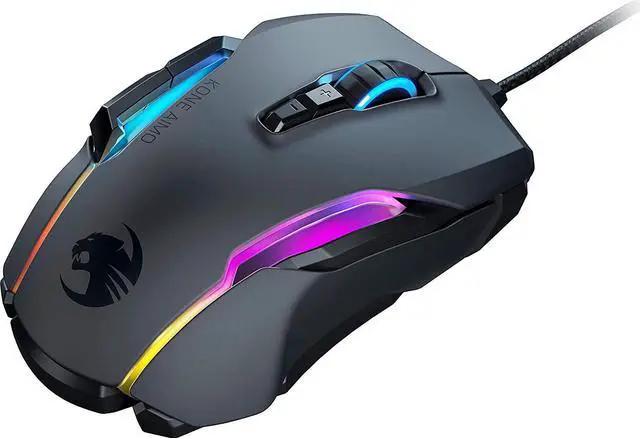 Alt view image 14 of 15 - ROCCAT Kone AIMO Remastered PC Gaming Mouse, Optical, RGB Backlit Lighting, 23 Programmable Keys, Onboard Memory, Palm Grip, Owl Eye Sensor, Ergonomic, LED Illumination, 16,000 DPI, Black