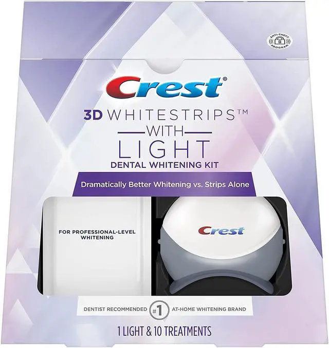 Alt view image 12 of 18 - crest 3d white whitestrips with light, teeth whitening strips kit, 10 count