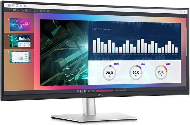 Alt view image 5 of 9 - Dell 34" 60 Hz IPS UWQHD Monitor 8 ms (gray-to-gray normal); 5 ms (gray-to-gray fast) HDMI, DisplayPort, USB Curved P3421W