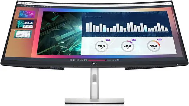 Alt view image 9 of 9 - Dell 34" 60 Hz IPS UWQHD Monitor 8 ms (gray-to-gray normal); 5 ms (gray-to-gray fast) HDMI, DisplayPort, USB Curved P3421W