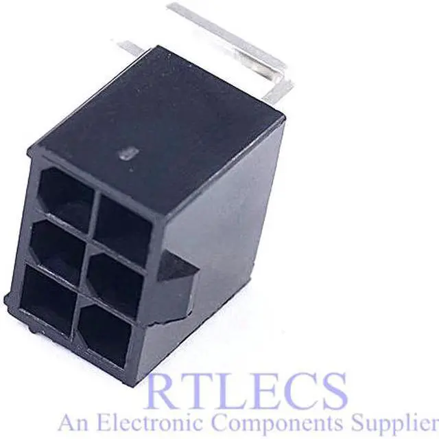 Alt view image 5 of 6 - 5 pcs 4.2 mm 6 Pin Header Male Pin Graphics card GPU PCI-E PCIe Power connector Right Angle Through Hole 2 Square 4 Tapered