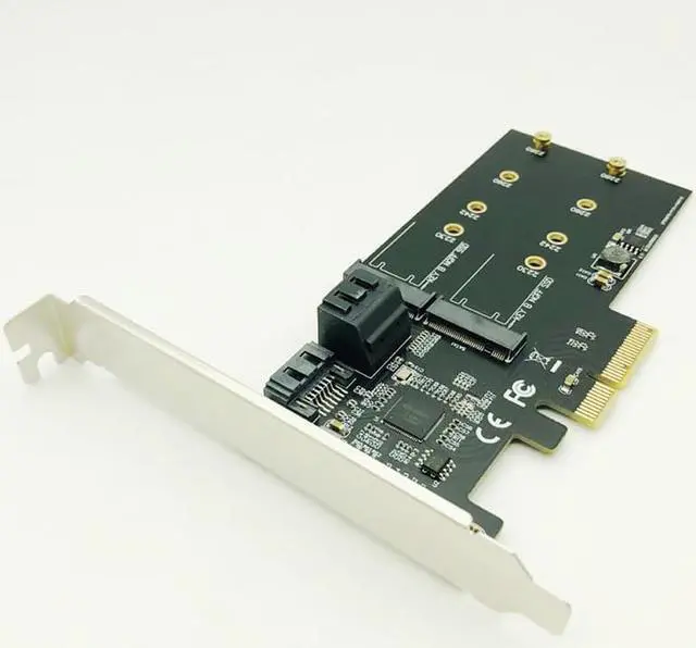 Alt view image 3 of 6 - SATA Raid Controller SATA Raid M.2 PCI Express Raid Card 2Port SATA3.0 6Gbps + 2Port M.2 NGFF SSD B Key Support RAID0 RAID1 AHCI