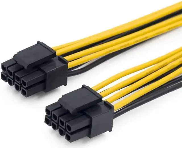 Alt view image 4 of 6 - 8 to Dual 8 Pin EPS 12V Motherboard Power Supply Cable Y-Splitter Adapter Sleeve