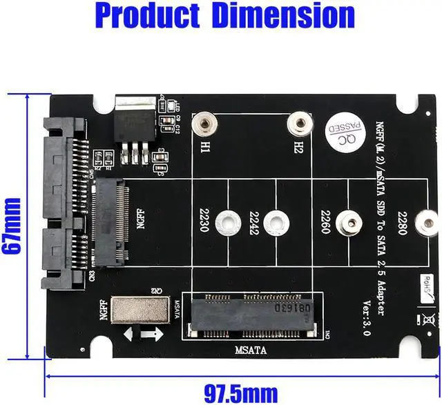 Alt view image 2 of 6 - Add On Card SSD MSATA & M.2 SSD USB Adapter MSATA NGFF M.2 Adapter USB SATA Cable USB M.2 Card Adpater for PC Desktop