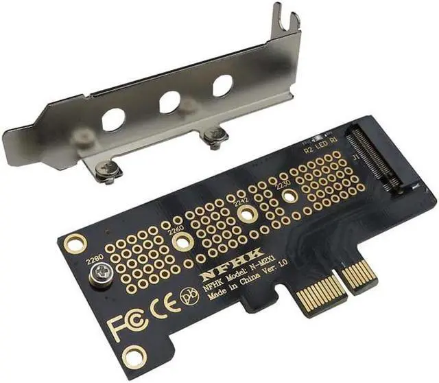 Alt view image 4 of 4 - NVMe PCIe M.2 NGFF SSD to PCIe x1 Adapter Card PCIe x1 to M.2 Card with Bracket PCI E M.2 Adapter for 2230 2240 2260 2280 SSD M2