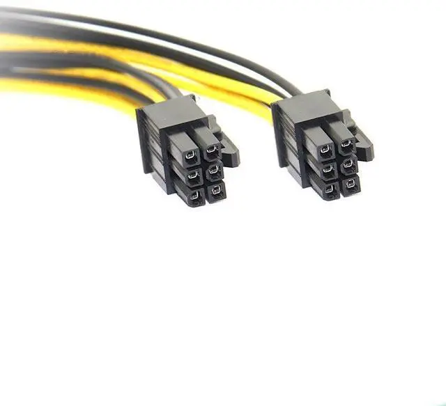 Alt view image 2 of 4 - 20CM PC Power Supply PCI e Molex 6pin to 2 PCIe 6 pin PCI express Splitter Extension Ribbon Cable ,6-pin Graphics Card Mining