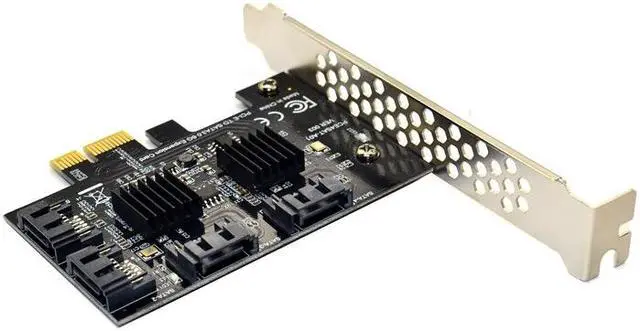 Alt view image 4 of 6 - 4 port SATA 3.0 to PCIe expansion Card PCI express PCI e SATA Adapter PCI-e SATA 3 Converter with Heat Sink for PC IPFS SSD HDD