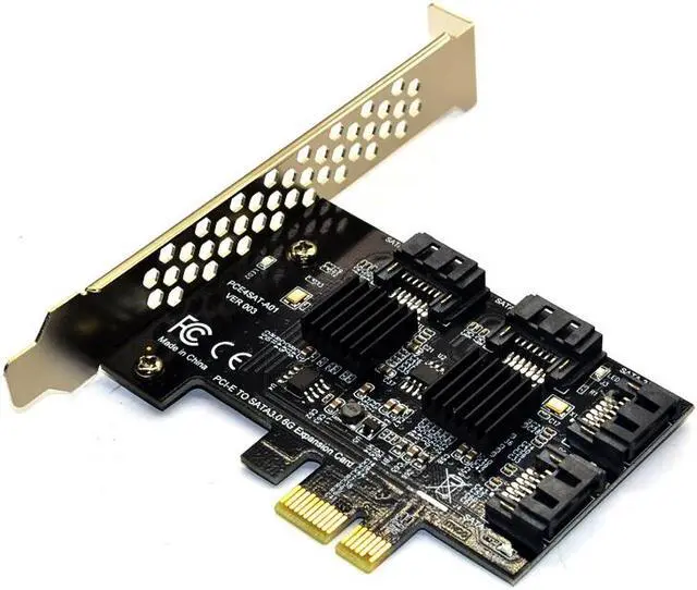 Alt view image 6 of 6 - 4 port SATA 3.0 to PCIe expansion Card PCI express PCI e SATA Adapter PCI-e SATA 3 Converter with Heat Sink for PC IPFS SSD HDD