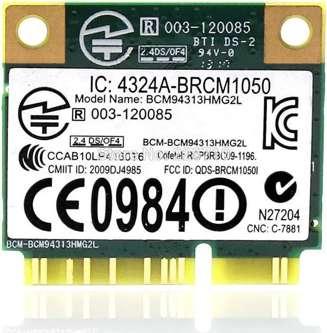 Alt view image 2 of 5 - Card for Dell Latitude E6530 Wi-Fi DW1504 802.11b/g/n WLAN BCM94313HMG2L 86RR6