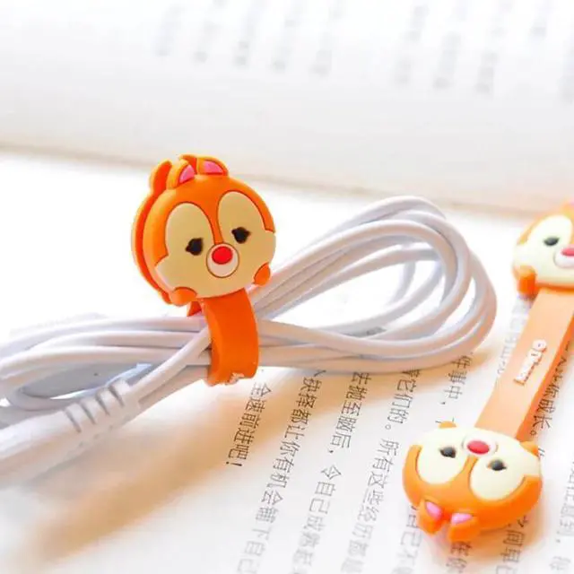 Alt view image 2 of 6 - 2 Pieces Cute Cartoon Kawaii Mobile Phone USB Cable Fastener Button Organizer Wire headset Holder line Winder bag clip decro