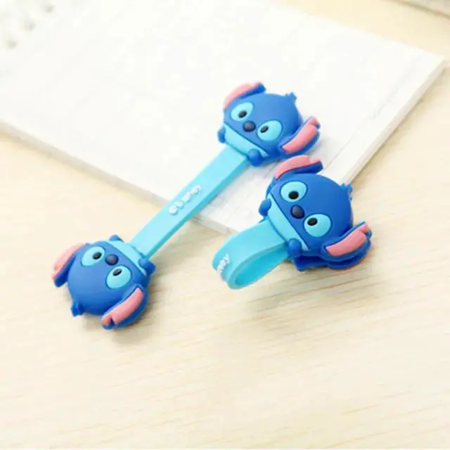Alt view image 5 of 6 - 2 Pieces Cute Cartoon Kawaii Mobile Phone USB Cable Fastener Button Organizer Wire headset Holder line Winder bag clip decro