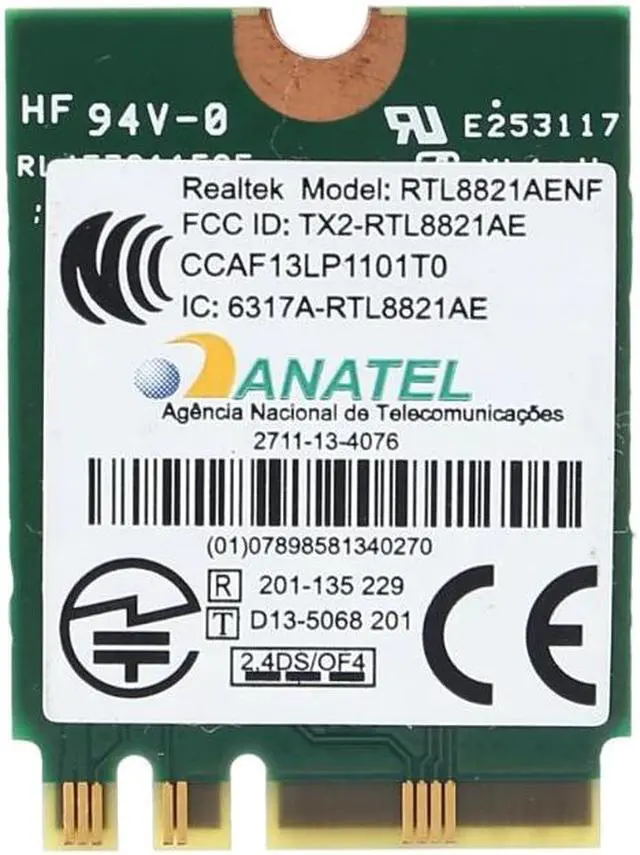 Alt view image 4 of 6 - RTL8821AE M.2 802.11AC Wi-Fi+BT 4.2 Adapter Card FRU 01AX710 Wireless Netowrk Card for Lenovo Laptop PC Computer Use Supplies