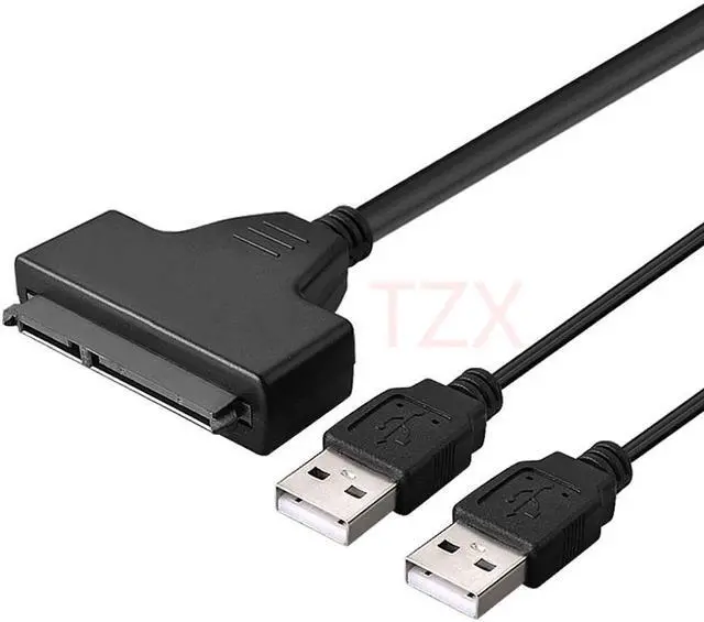 Alt view image 3 of 4 - 1pcs USB 2.0 to SATA 15+7 Pin Data &Power USB Cable Adapter for 2.5 inch HDD SSD adpater