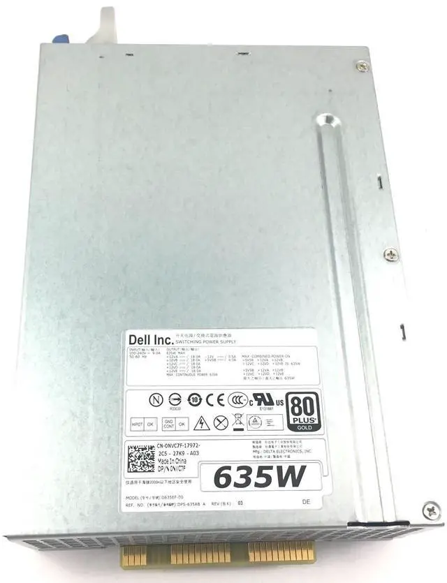 Main image of Dell Precision T5600 635W ATX Hot Plug Power Supply 0NVC7F NVC7F