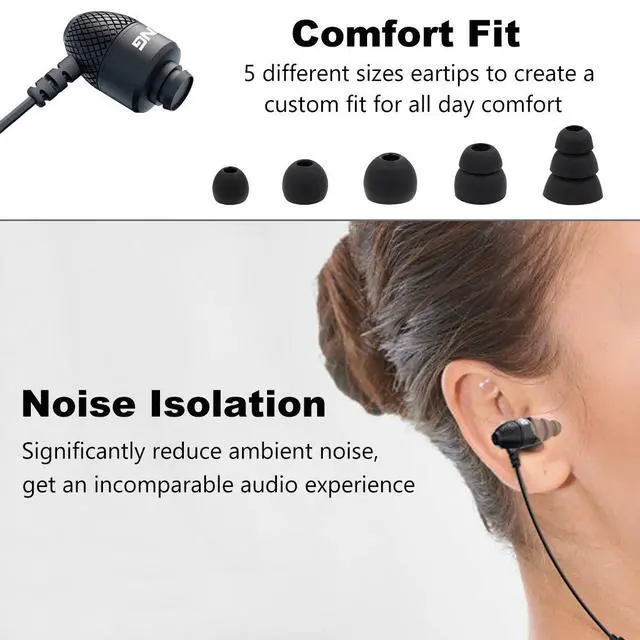 Alt view image 4 of 7 - Wired Durable Metal Earbuds Headphones with Microphone and Volume Control