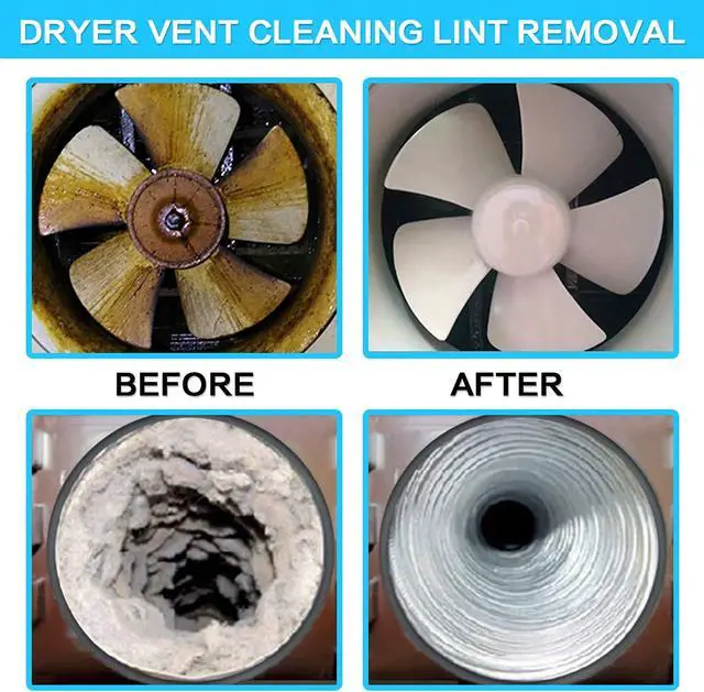 Alt view image 5 of 7 - Dryer Vent Cleaner Kit, Dry Vent Cleaning Kit, Vacuum Hose Attachment Brush Lint Remover Dryer Vent Vacuum Hose