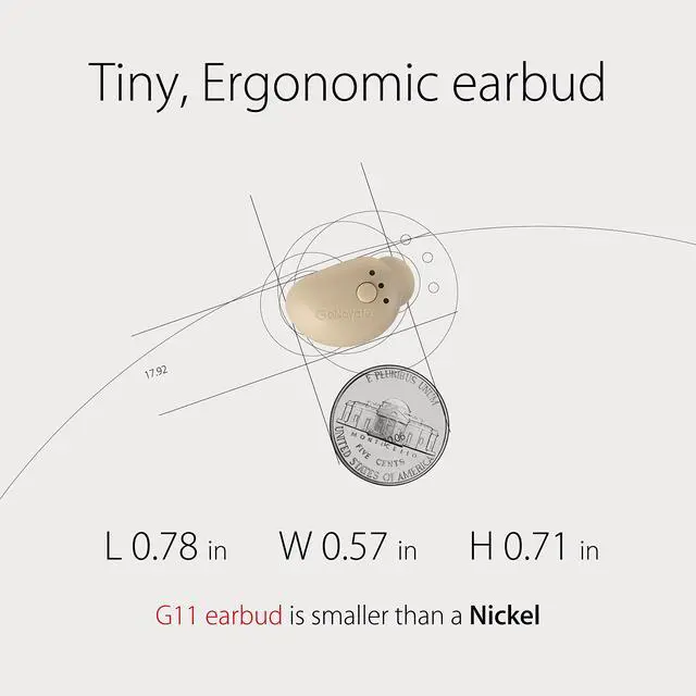 Alt view image 2 of 7 - G11 Bluetooth Earpiece Wireless Earbud Mini Invisible Headphone, 6 Hrs Playtime Magnetic USB Charger Smallest Headset Single Car Earphone with Mic for Samsung Galaxy (Beige-1 Piece)