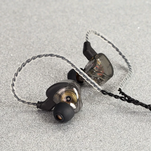 Alt view image 7 of 7 - CCZ Yinyoo Melody in Ear Monitors Earphones Headphones Wired Earbuds without Microphone IEM HIFI Bass with 1DD 1BA, Ear fins, 4N OFC Cable for Musicians, Singer, on Stage, Studio (no mic, clear black)