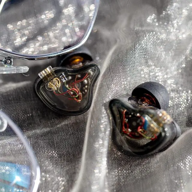 Alt view image 7 of 7 - Melody in Ear Monitors Earphones Headphones Wired Earbuds without Microphone IEM HIFI Bass with 1DD 1BA, Ear fins, 4N OFC Cable for Musicians, Singer, on Stage, Studio (no mic, clear black)