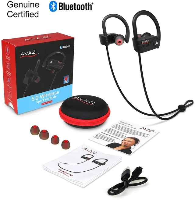Alt view image 2 of 7 - Bluetooth 5.1 Wireless Earbuds, Sport IPX7 Waterproof Earphones, Richer Bass HiFi Stereo in-Ear Earphones, Gaming Mode, 12 hrs, Running Bluetooth Headphones W/CVC6.0 Noise Cancelling Mic
