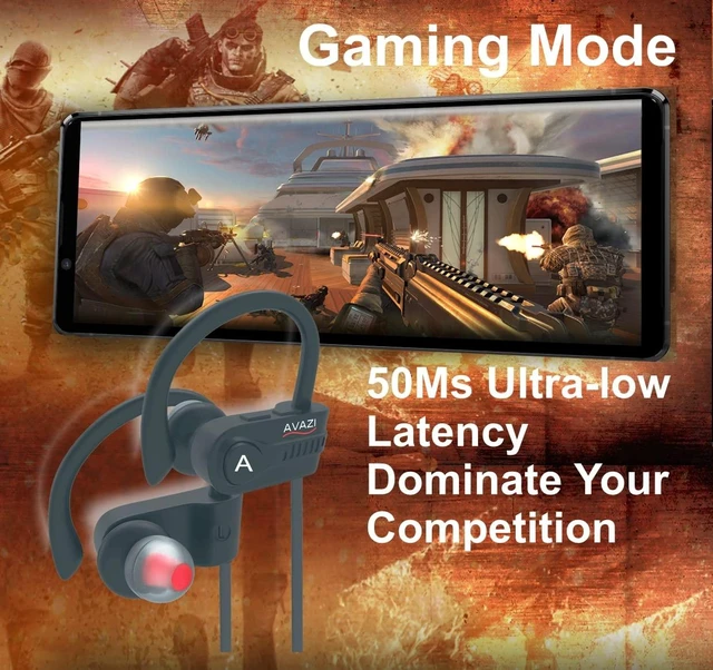 Alt view image 6 of 7 - Bluetooth 5.1 Wireless Earbuds, Sport IPX7 Waterproof Earphones, Richer Bass HiFi Stereo in-Ear Earphones, Gaming Mode, 12 hrs, Running Bluetooth Headphones W/CVC6.0 Noise Cancelling Mic