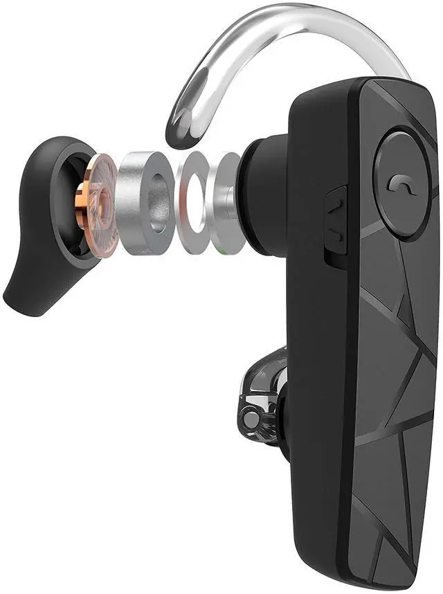 Alt view image 3 of 7 - _Mega Brand 55 Bluetooth Headset, Handsfree Earpiece, BT v5.2, Multipoint Two Simultaneous Connected Devices, 360° Hook for Right or Left Ear, iPhone and Android