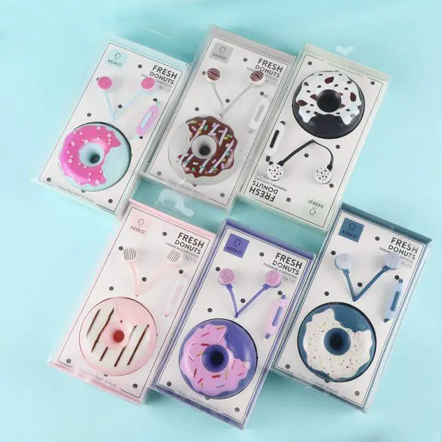 Alt view image 5 of 7 - Donut Earbuds for Kids, Cute Earbud & in-Ear Headphones Wired Gift for School Girls and Boys with Microphone and Lovely Earphones Storage Case