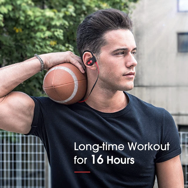 Alt view image 6 of 7 - Bluetooth Headphones Wireless Sports in-Ear Earbuds IPX7 Waterproof 16 Hrs Playtime, Stereo Sound Isolation Headsets for Gym, Running Headphones for Workout Sports, Clear Sound