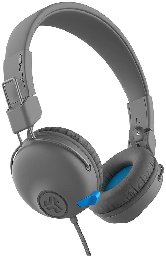 Alt view image 2 of 7 - JBuddies Learn On-Ear Kids Headphones, Retractable Boom Mic, Built-in Volume Regulators for Safety, Folding, Adjustable, Great for Schooling Homework and Virtual Classes