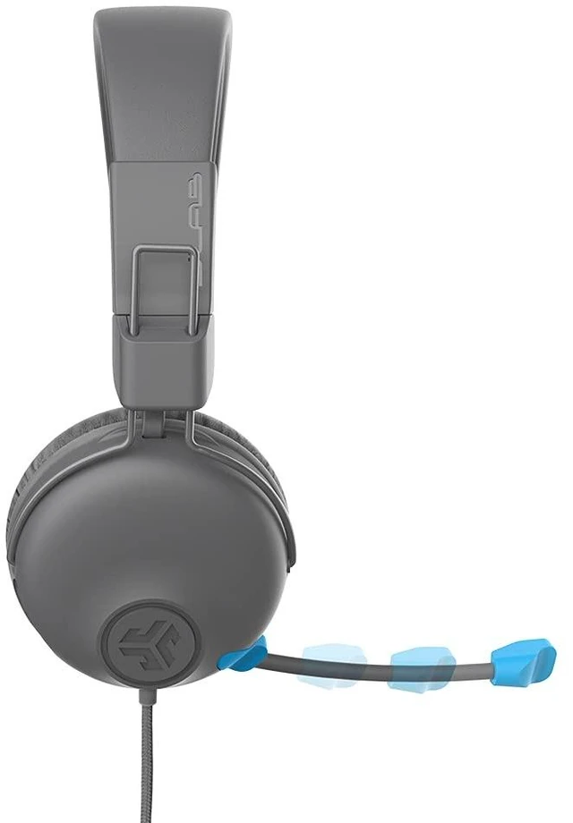Alt view image 4 of 7 - JBuddies Learn On-Ear Kids Headphones, Retractable Boom Mic, Built-in Volume Regulators for Safety, Folding, Adjustable, Great for Schooling Homework and Virtual Classes