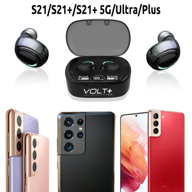 Alt view image 2 of 7 - Wireless V5.3 PRO Earbuds Compatible with Samsung Galaxy S10/S10e/S10+/S10 Plus/10 5G/Lite IPX3 Bluetooth Touch Waterproof/Sweatproof/Noise Reduction with Mic (Black)