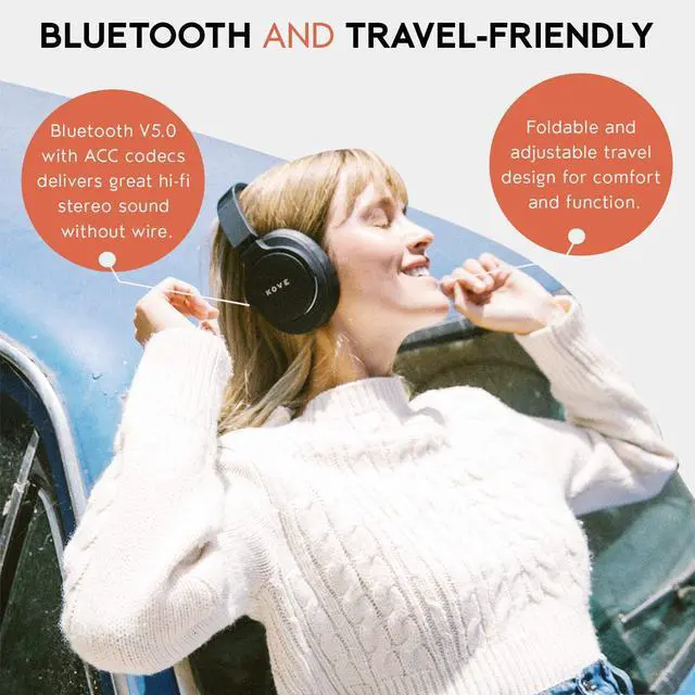 Alt view image 3 of 6 - 101-N Active Noise Cancelling Bluetooth Over-Ear Headphones | Hi-Res Audio, Deep Bass, 200H Standby, Memory Foam Ear Cushions, Built-in Microphone - Wireless ANC for Travel, Home & Office
