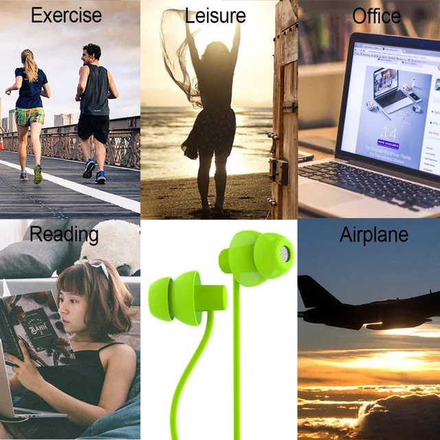 Alt view image 5 of 7 - MAXROCK Wired Sleep Earphones Soft Sleep Earbuds Total Silicon Sleeping Headphones with in-line Mic for Cellphones, Mp3, Tablet pocasts 3.5mm, Green