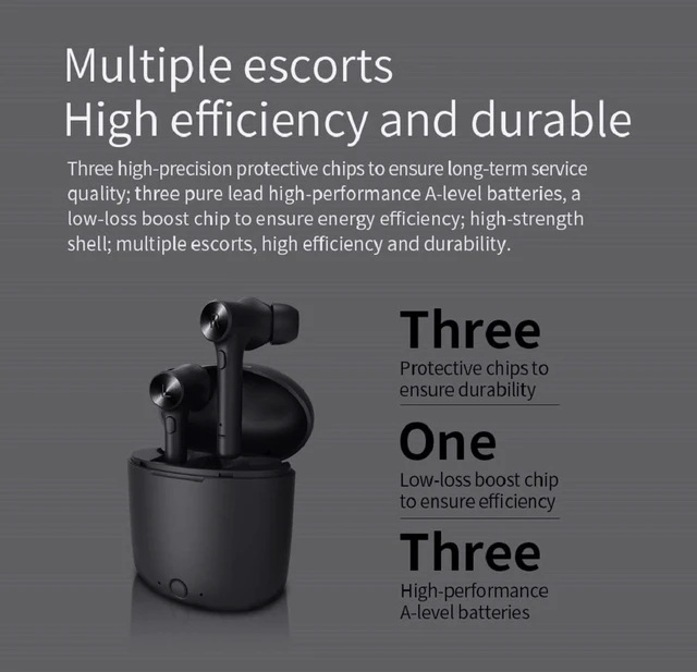 Alt view image 5 of 7 - Wireless Headphones with Face Recognition Feature, True Wireless Earbuds Bluetooth V5.0 Wireless Earphones Sports Running Headset with Charging Case Built-in Mic (Hurricane-HI Black)