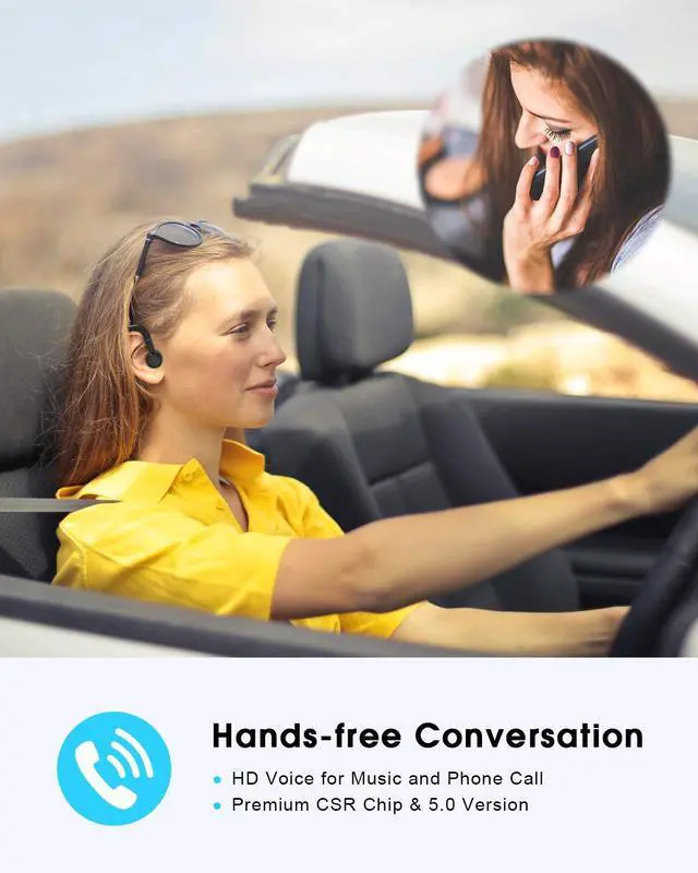 Alt view image 2 of 7 - _Mega Brand Bluetooth Headset,Bluetooth Earpiece V5.0,320Hrs Ultralight Headphones with Rotatable Mic,Hands-Free Earphones,Noise Cancelling,in-Ear Earbuds for iPhone Android Cell Phone/Laptop/Trucker