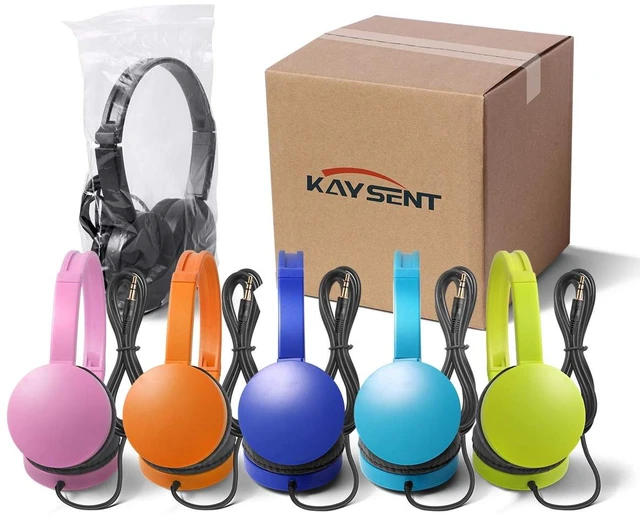 Main image of School Headphones for Classroom Students - (KHPC-24Mixed) 24 Packs Multi-Colors Kids' Headphones for School, Library, Computers, Children and Adult(No Microphone)