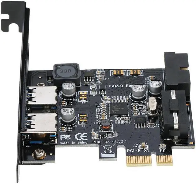Alt view image 3 of 4 - PCI-E to USB 3.0 2-Port PCI Express Card Mini PCI-E USB 3.0 Hub Controller Adapter with Internal USB 3.0 19-Pin Connector