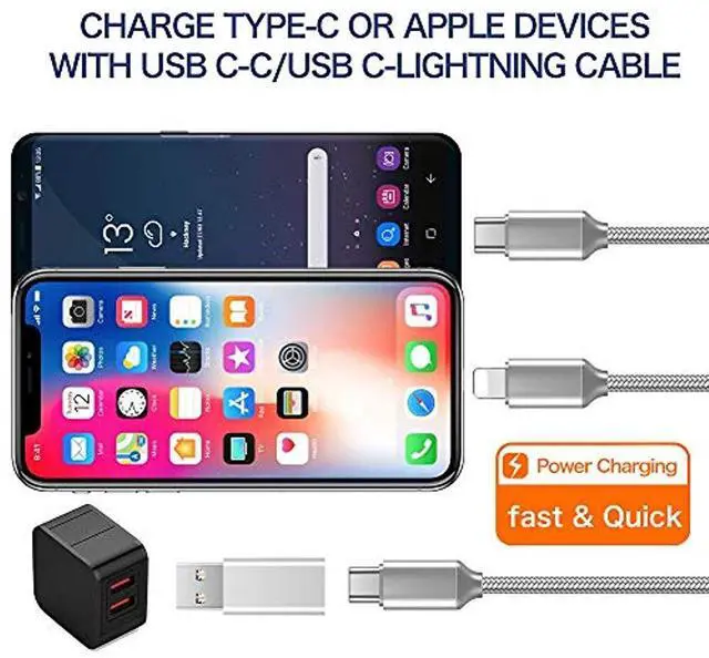 Alt view image 4 of 6 - USB C to USB Adapter (2-Pack),USB Type C Female to USB 3.0 Male Adapter,Female USB-C to USB-A Male Adapter,Works with USB-C Charge Cable,Laptops and Wall Chargers with USB A Interface(Silver)