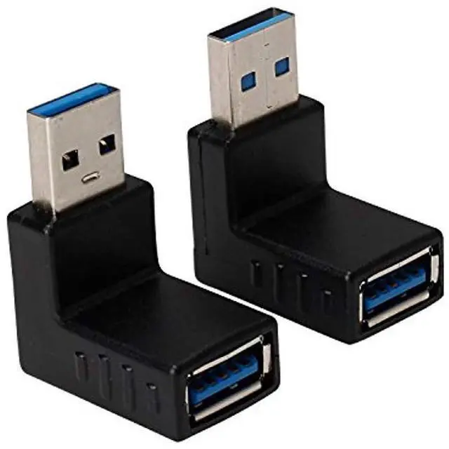 Main image of USB 3.0 up down Male to Female Extension Adapter Combo Upward and Downward 90 degree Right Angle USB 3.0 Super-speed Connector Adapte Coupler (90 degree black)
