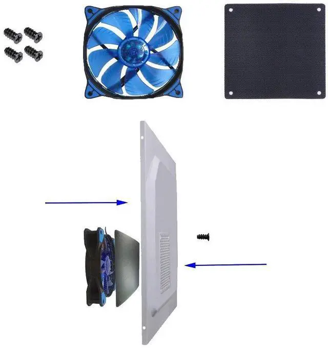 Alt view image 4 of 7 - 12mm PVC Computer PC Cooler Fan Filter Black Dustproof Case Cover Computer Mesh Pack of 5 + Black Hard Steel Dust Filter Blanking Plate PCI Slot Cover 5 Pcs with Screws.