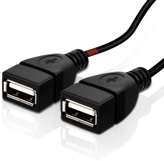 Alt view image 5 of 7 - USB 2.0 A Male to 2 Dual USB Female Jack Y Splitter Hub Power Cord Extension Adapter Cable